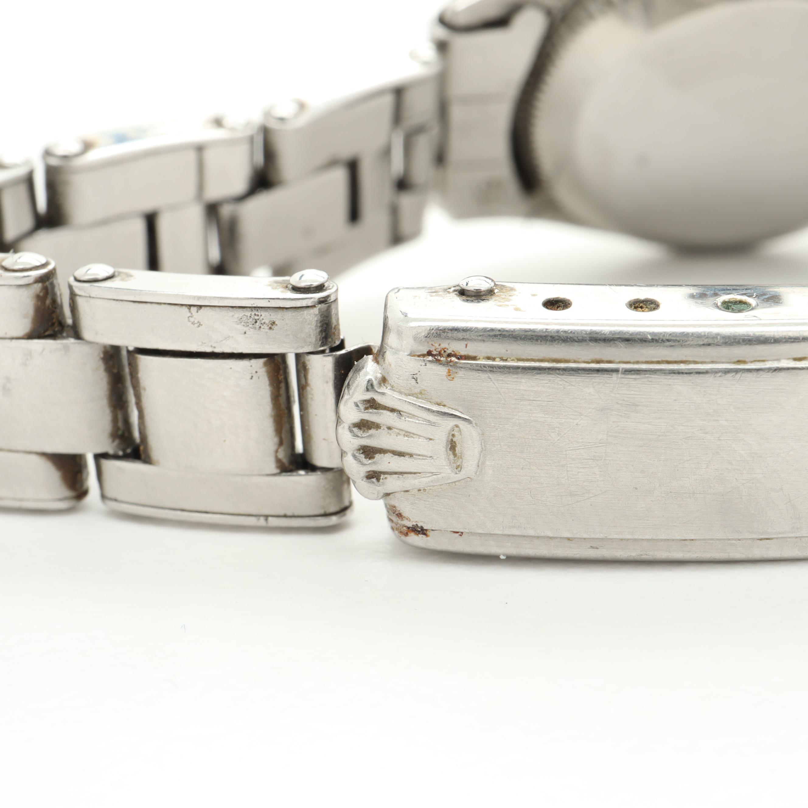 Circa 1957 Rolex Stainless Steel Watch With Red Date Window