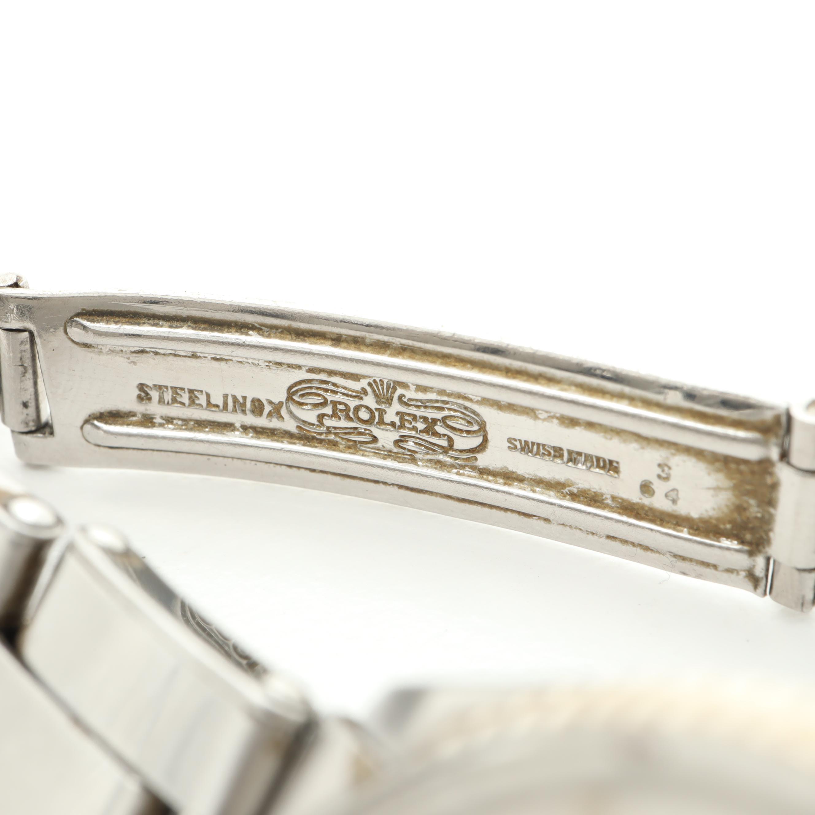 Circa 1957 Rolex Stainless Steel Watch With Red Date Window