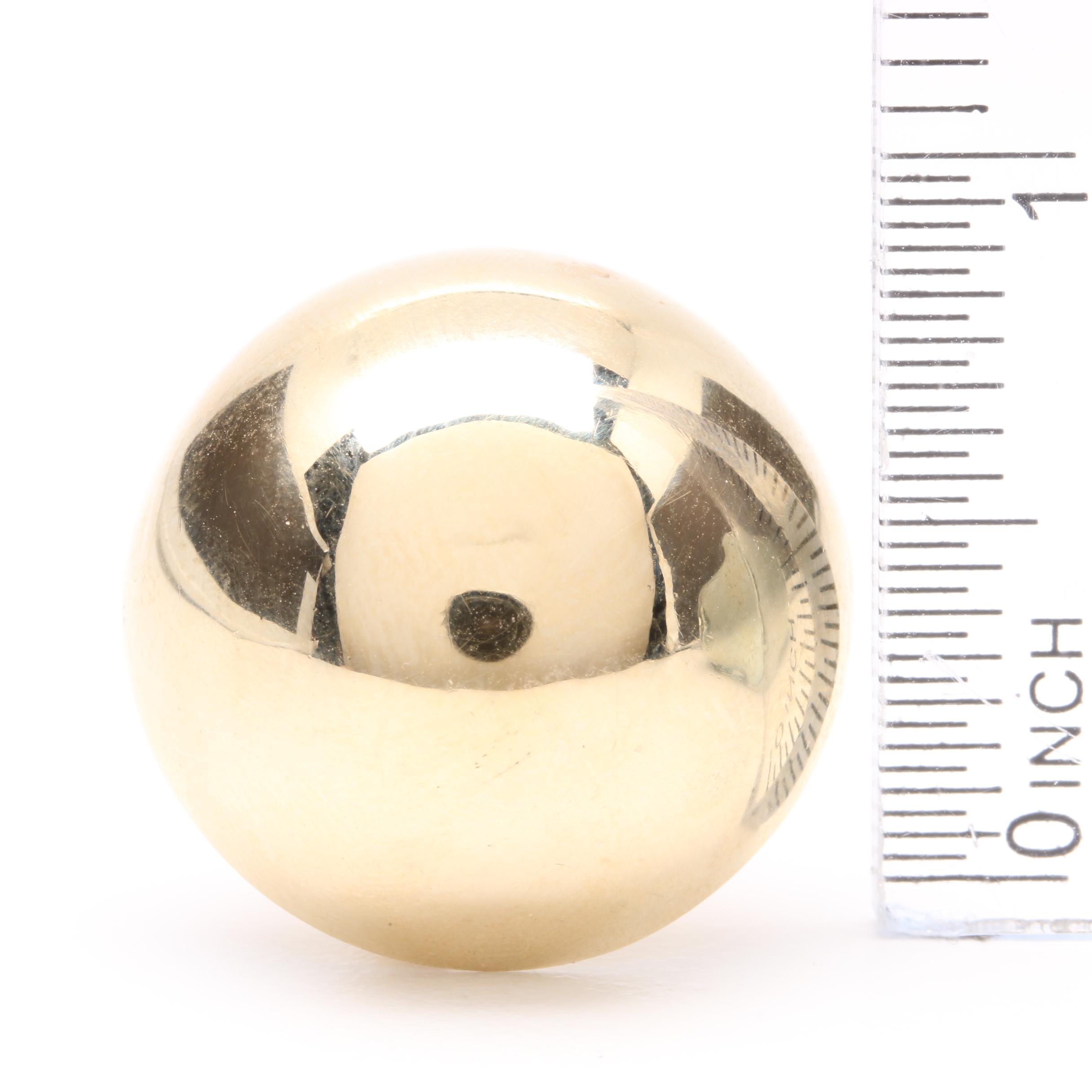 14K Yellow Gold Domed Earrings