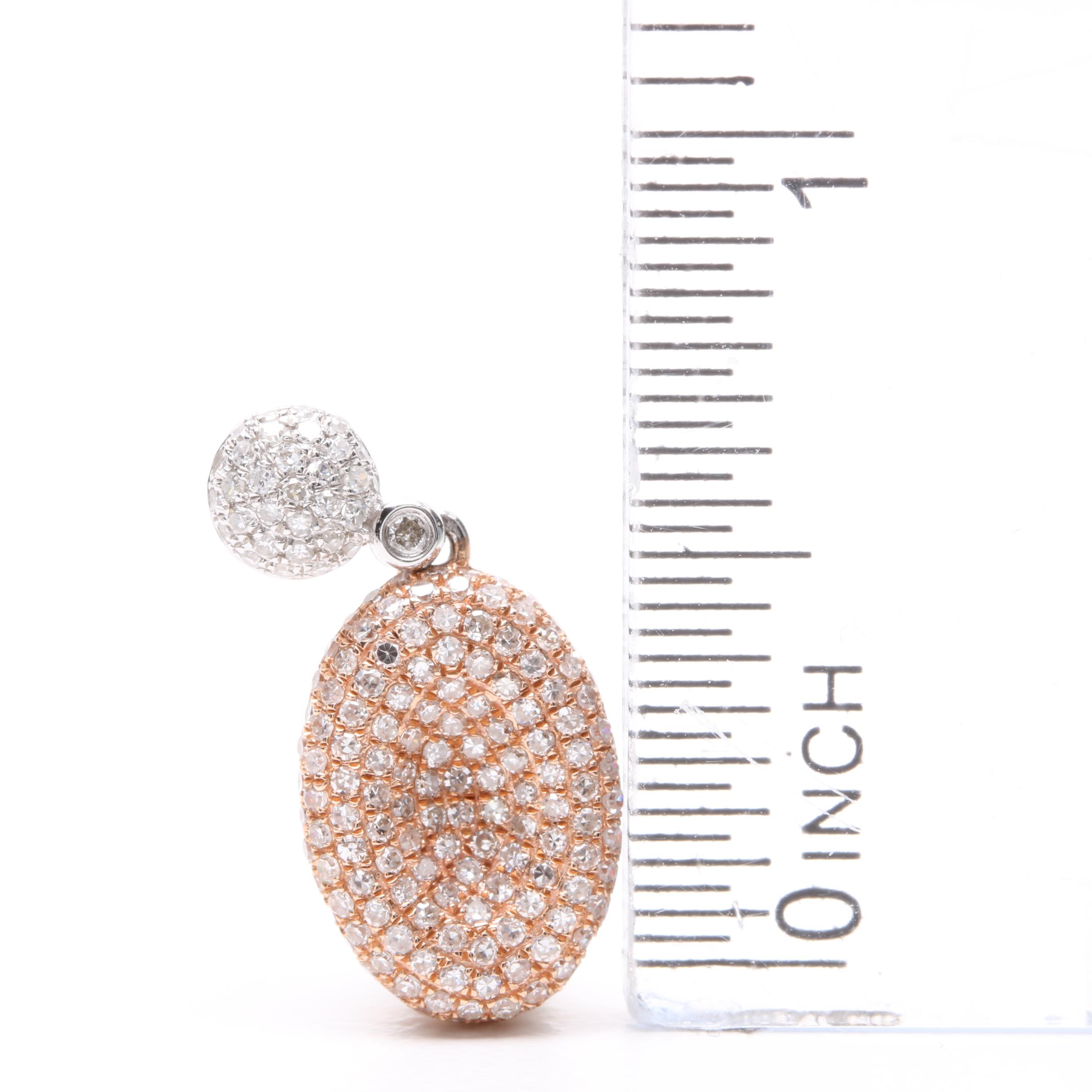 14K Rose and White Gold Diamond Pendant