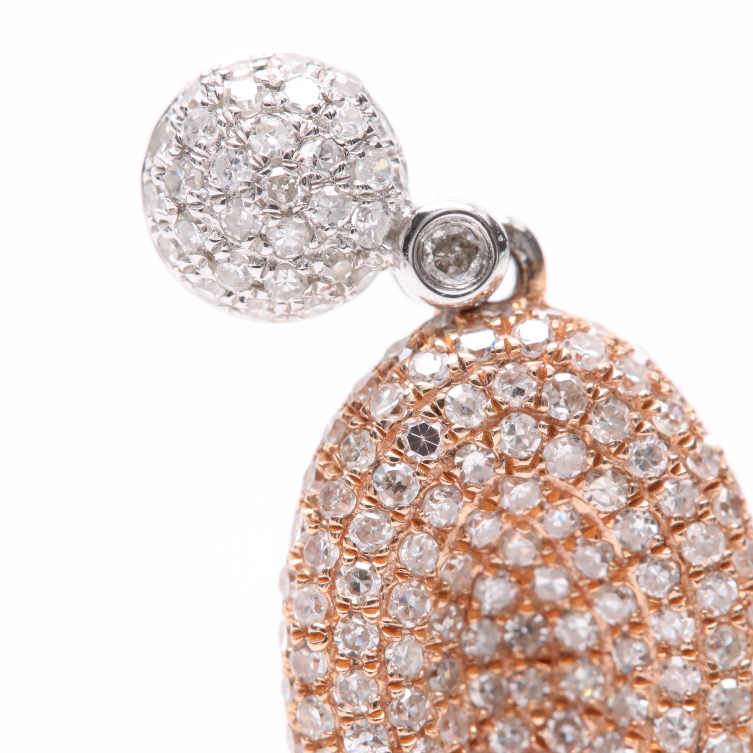 14K Rose and White Gold Diamond Pendant