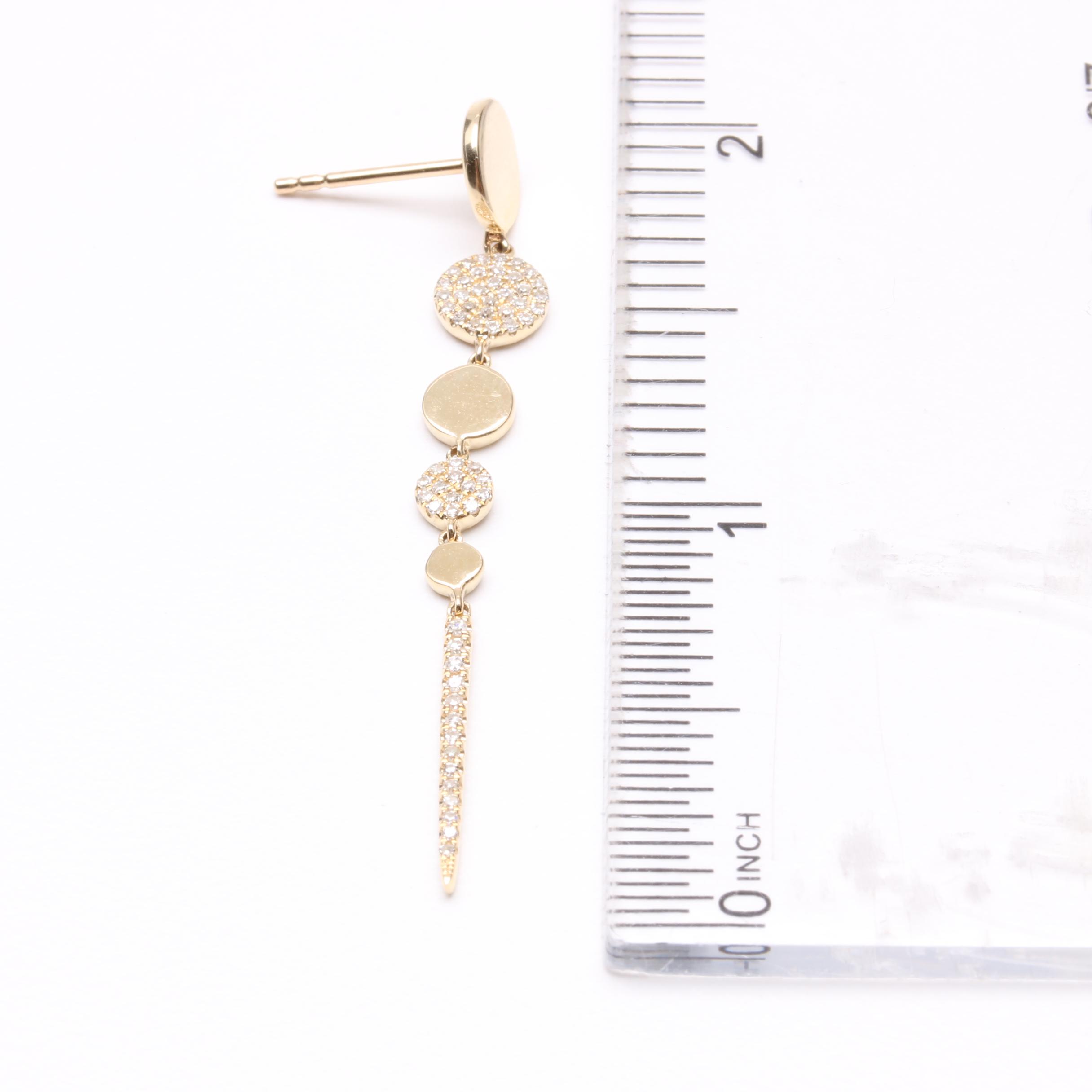 14K Yellow Gold Diamond Earrings