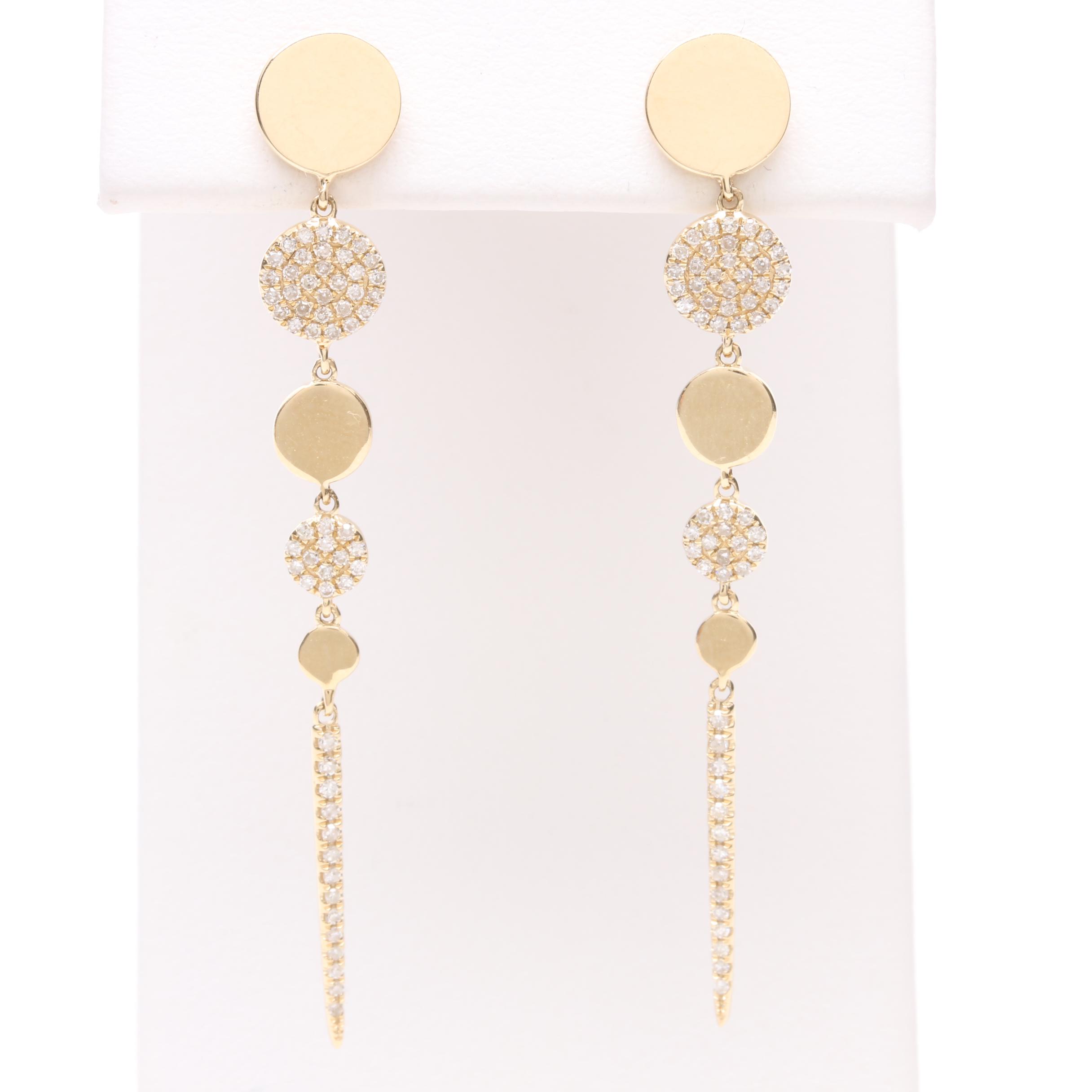 14K Yellow Gold Diamond Earrings