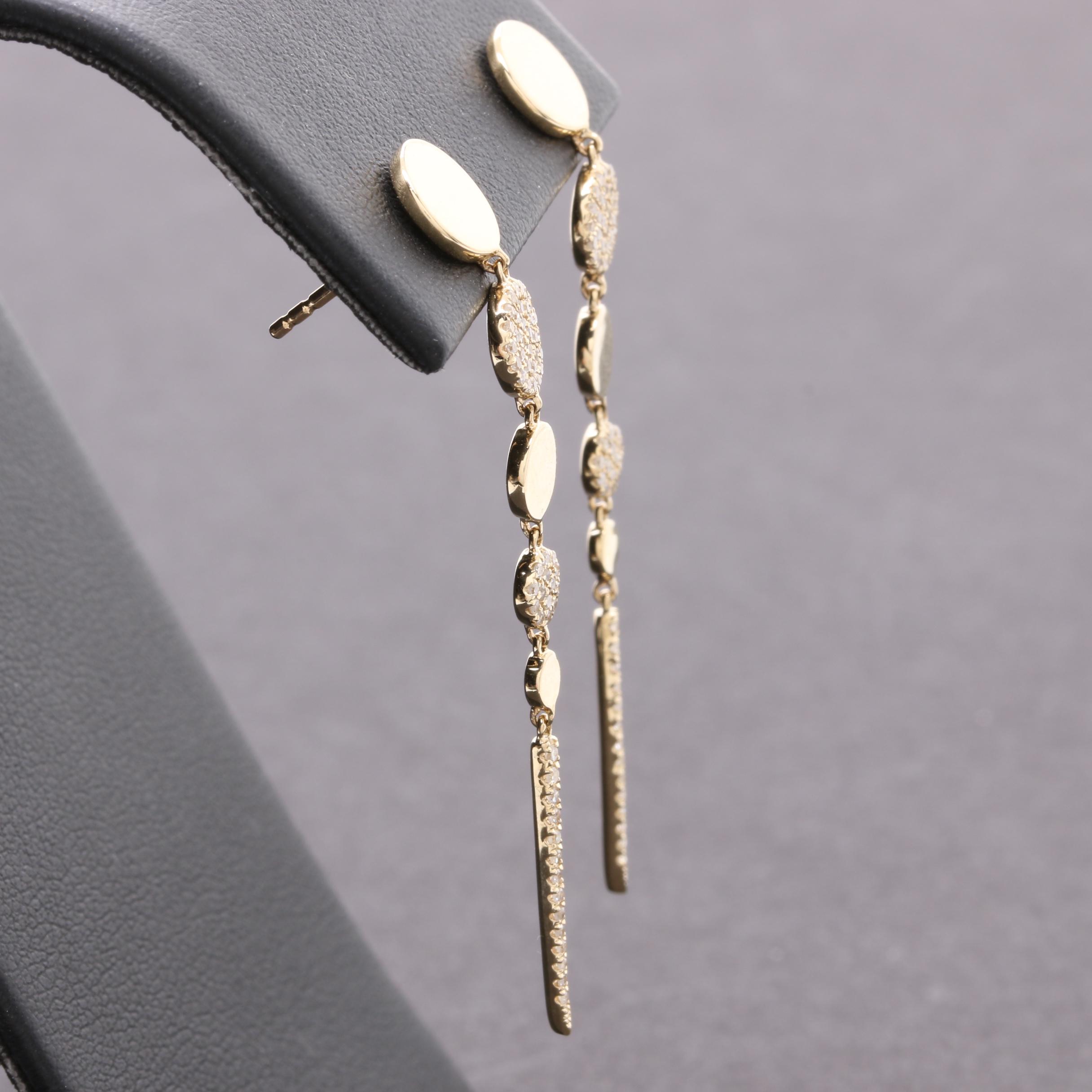 14K Yellow Gold Diamond Earrings