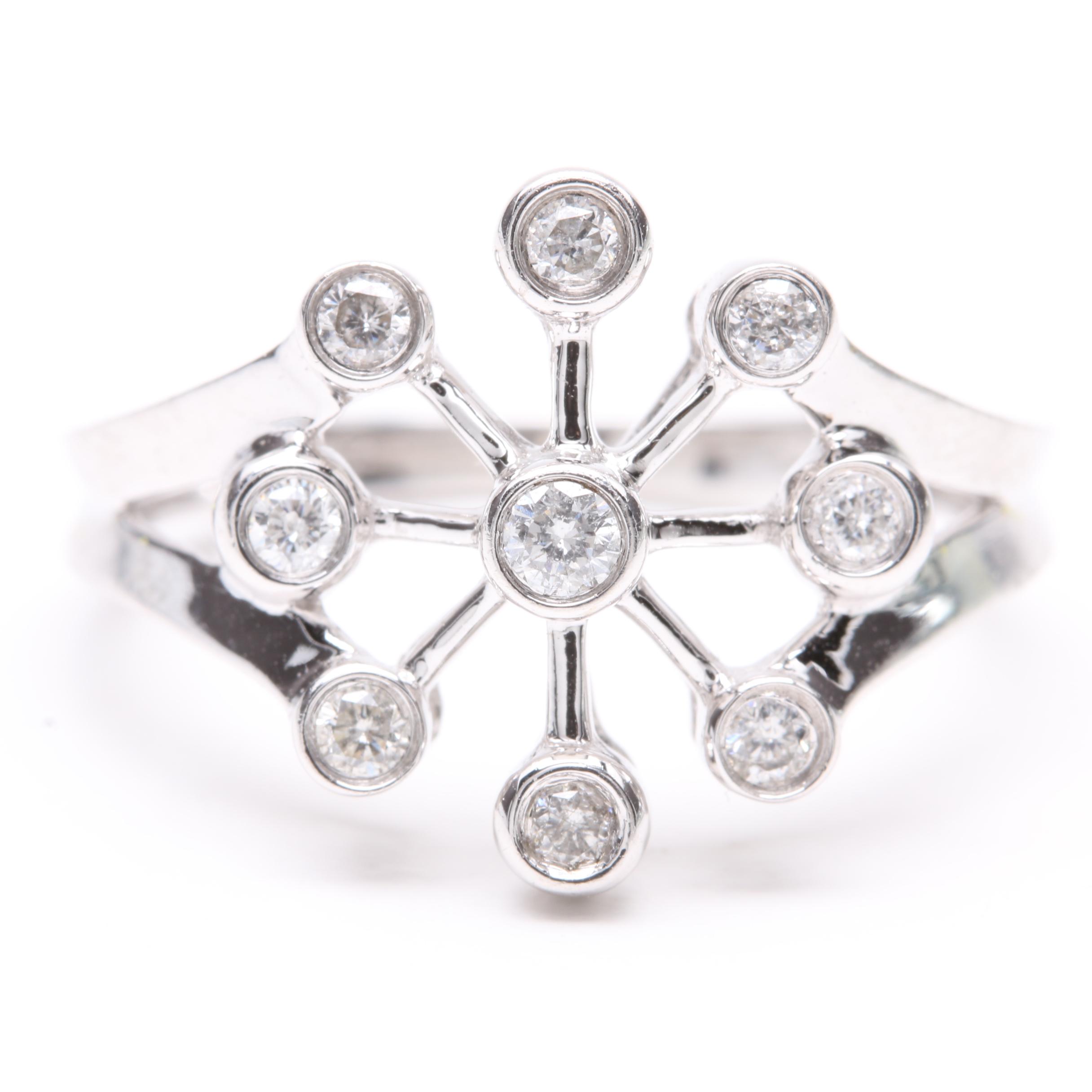 14K White Gold Diamond Ring