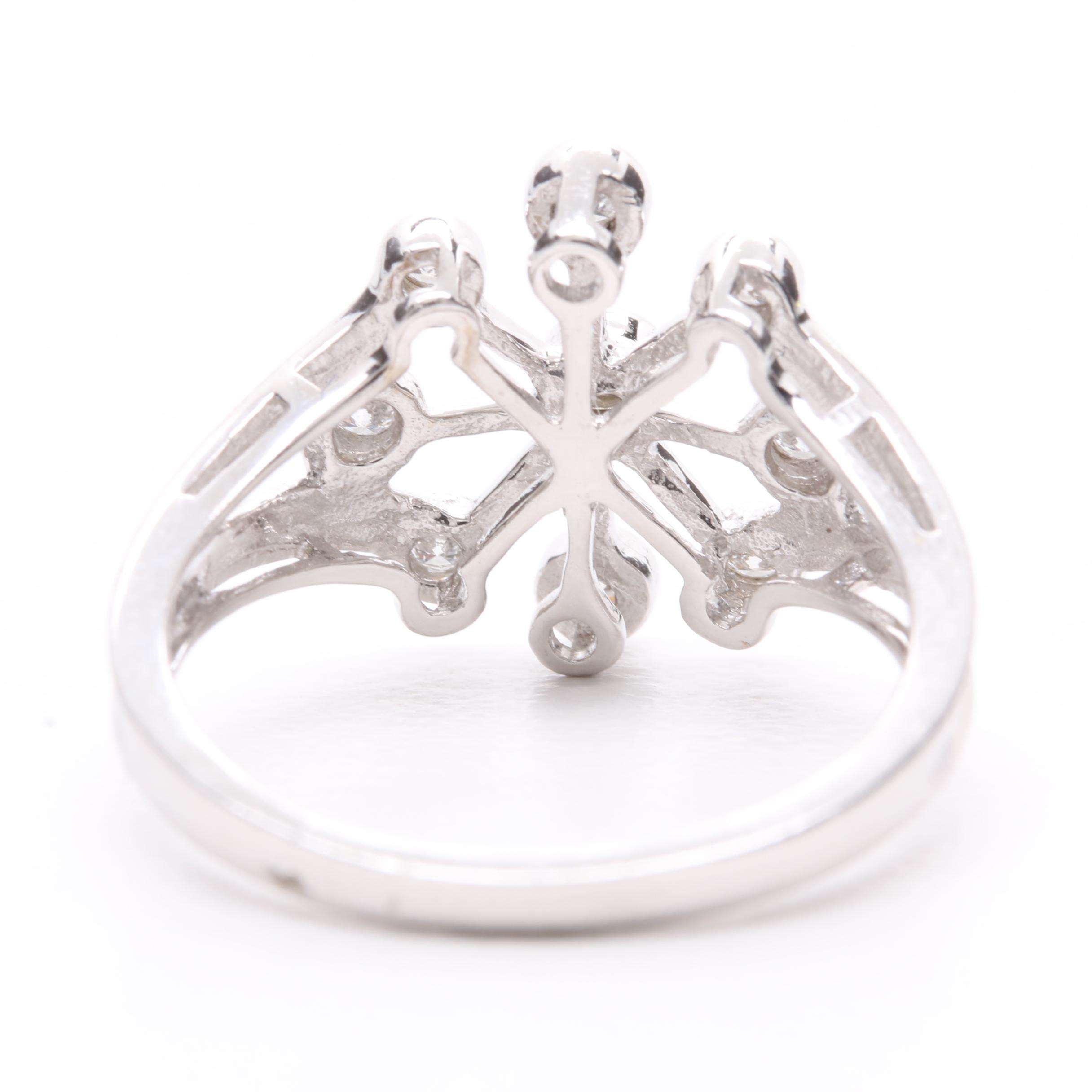 14K White Gold Diamond Ring