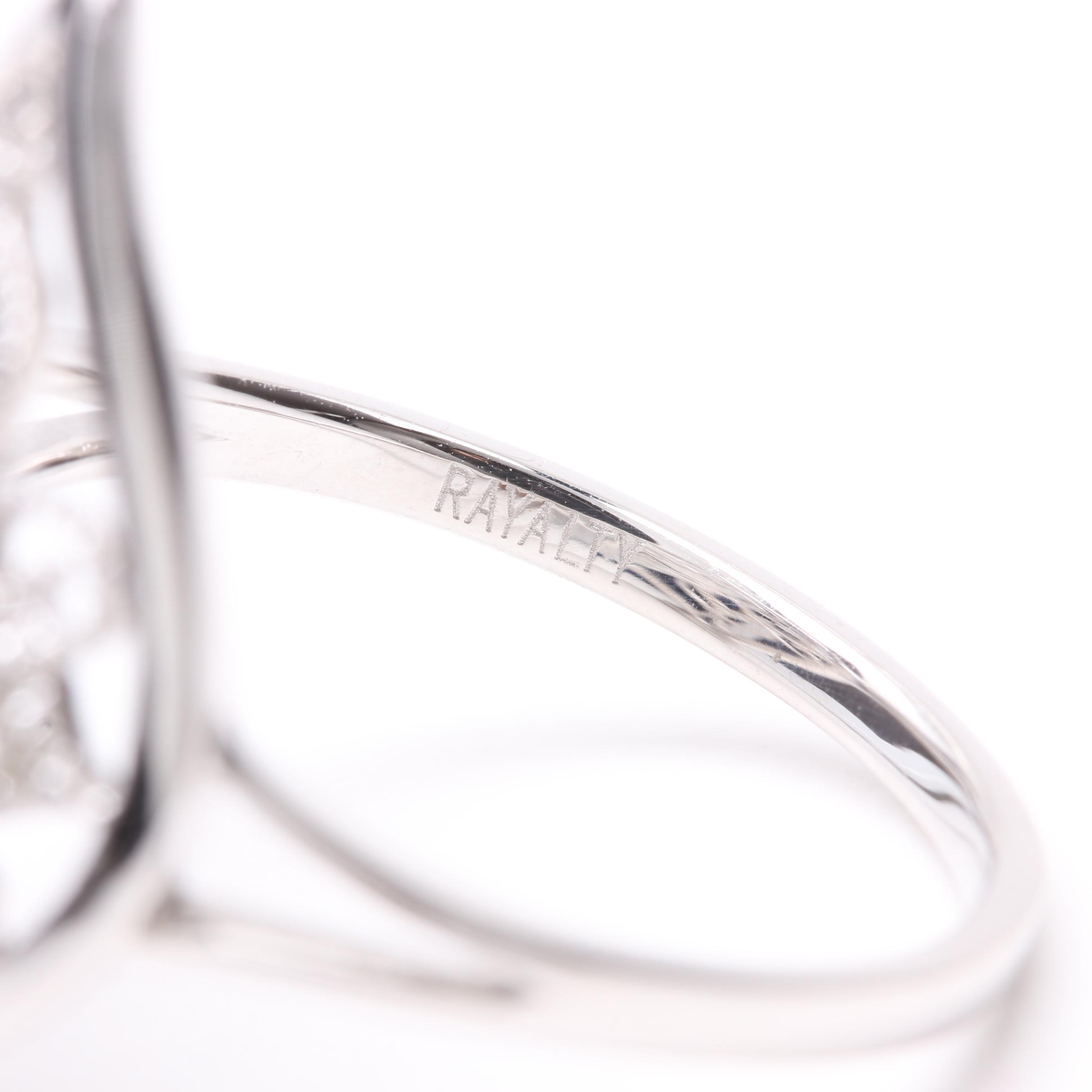 14K White Gold Diamond Floral Ring