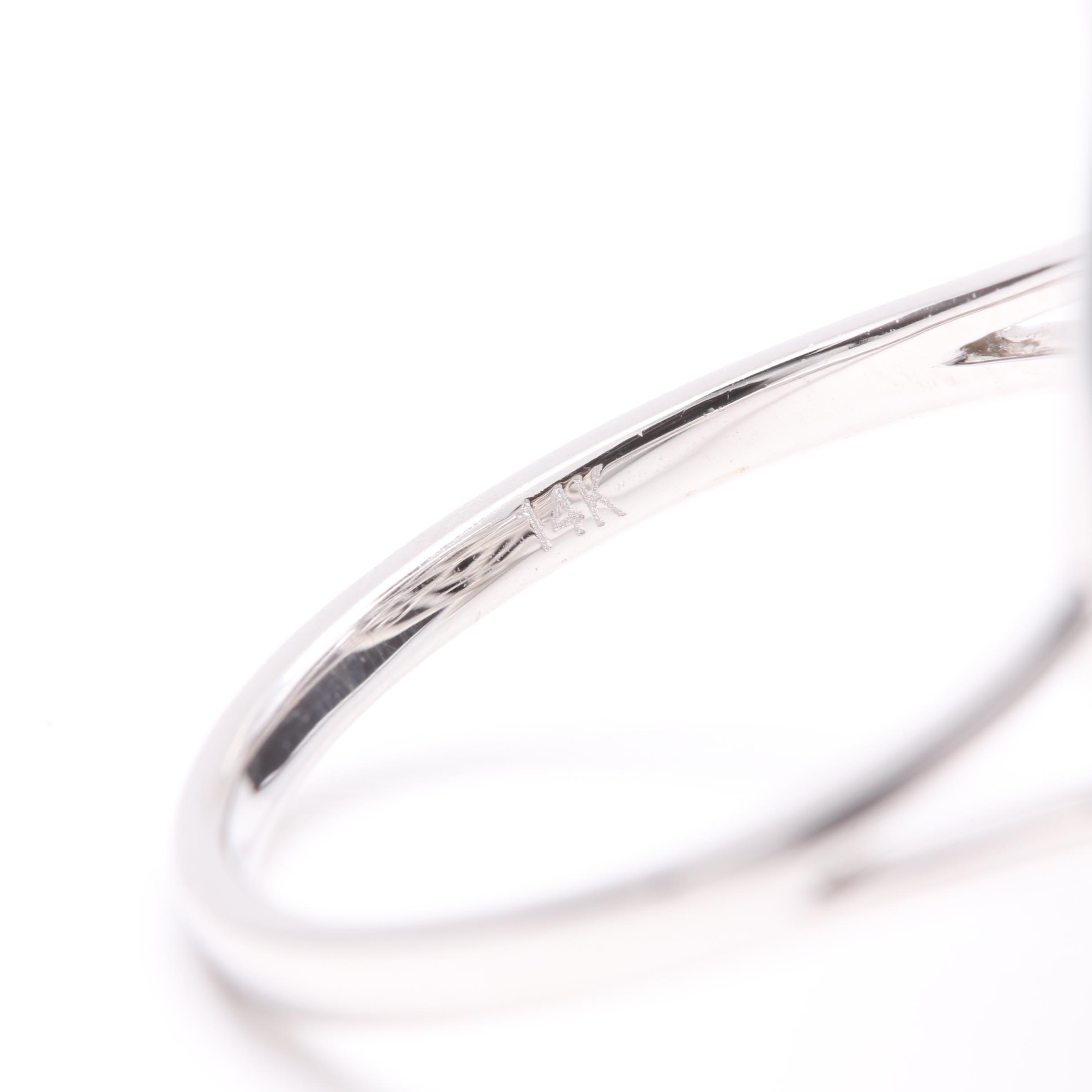 14K White Gold Diamond Floral Ring