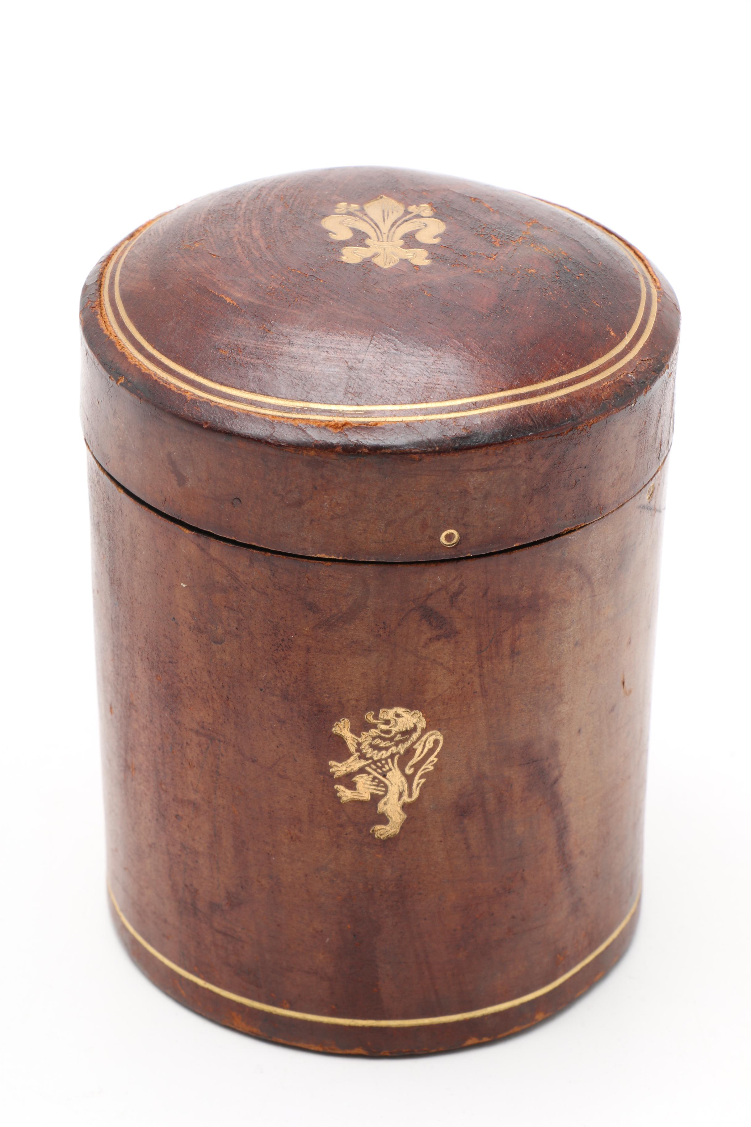 Vintage Italian Leather Trinket Box