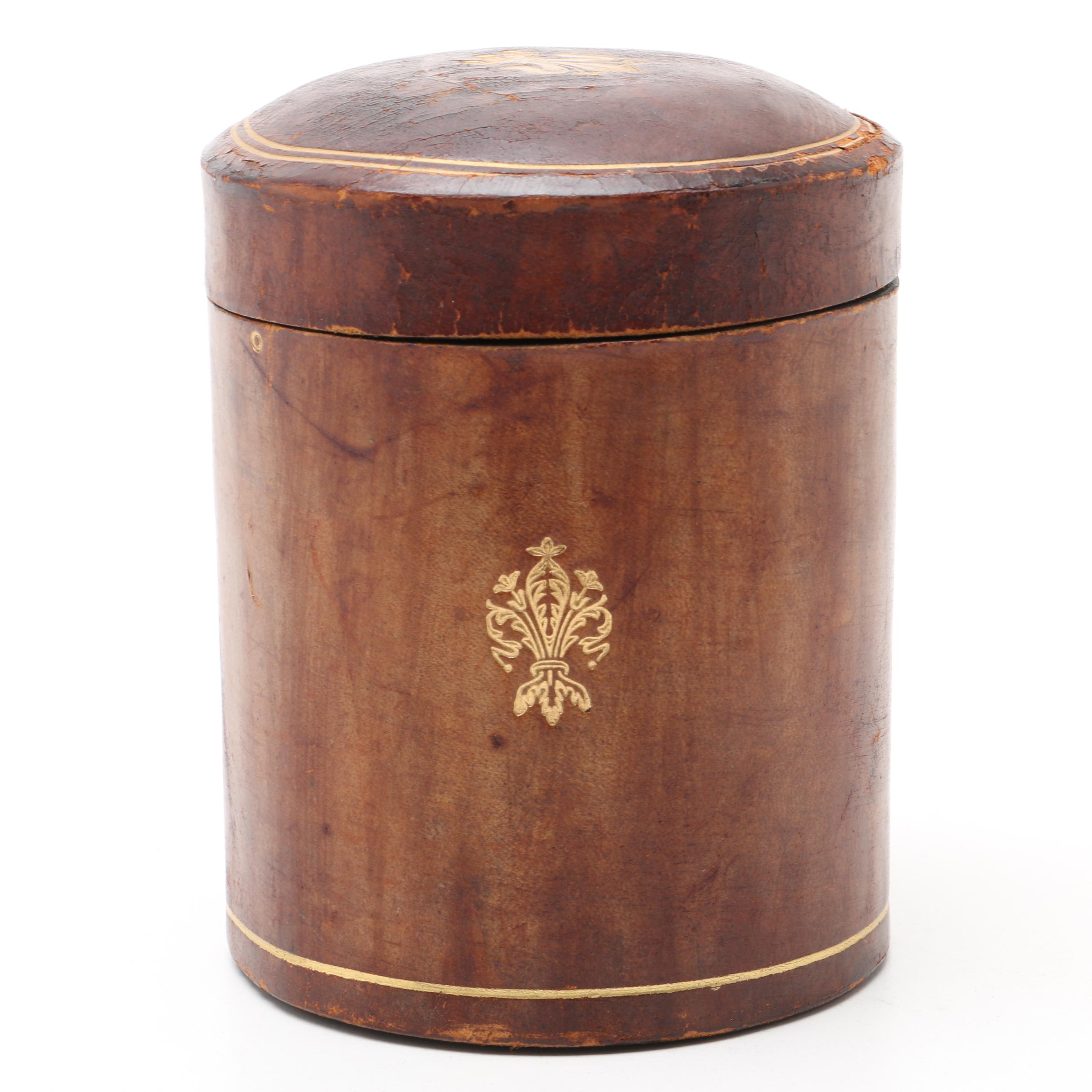 Vintage Italian Leather Trinket Box