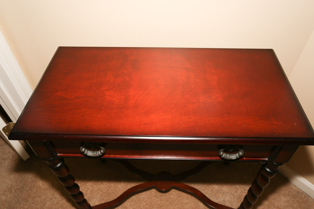 Contemporary Cherry Stained Console Table