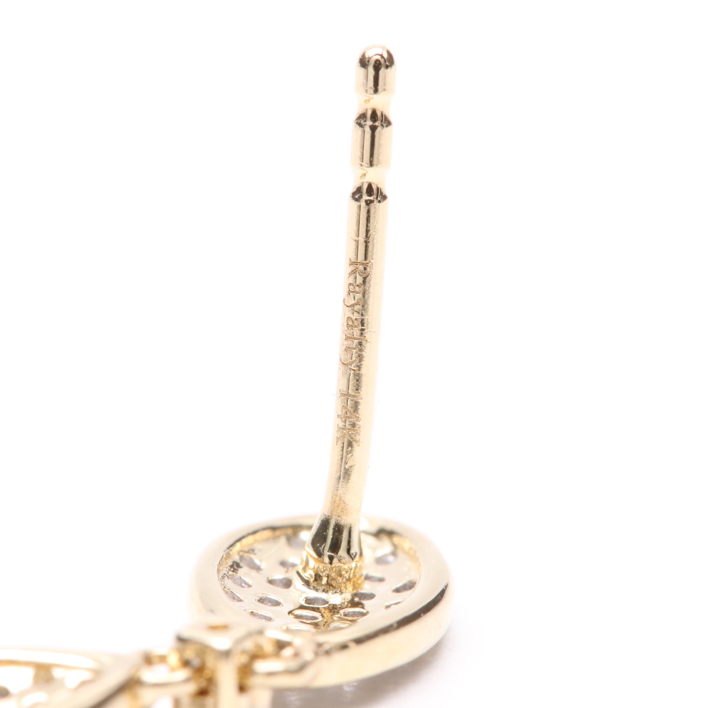 14K Yellow Gold Diamond Earrings