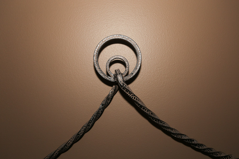 Contemporary Topiary Resin Relief Wall Hanging with Metal Frame