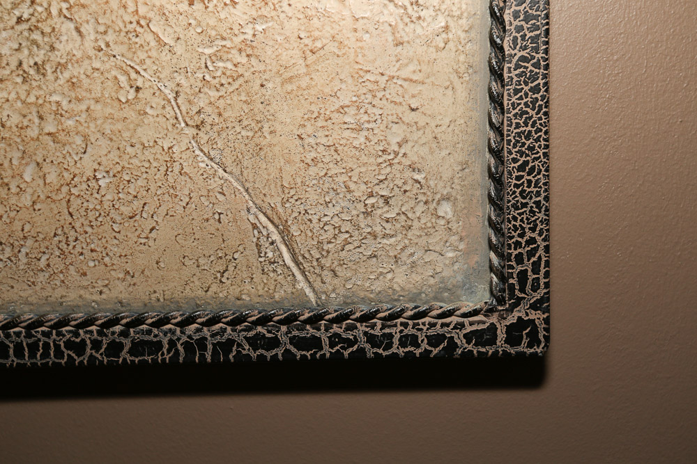 Contemporary Topiary Resin Relief Wall Hanging with Metal Frame