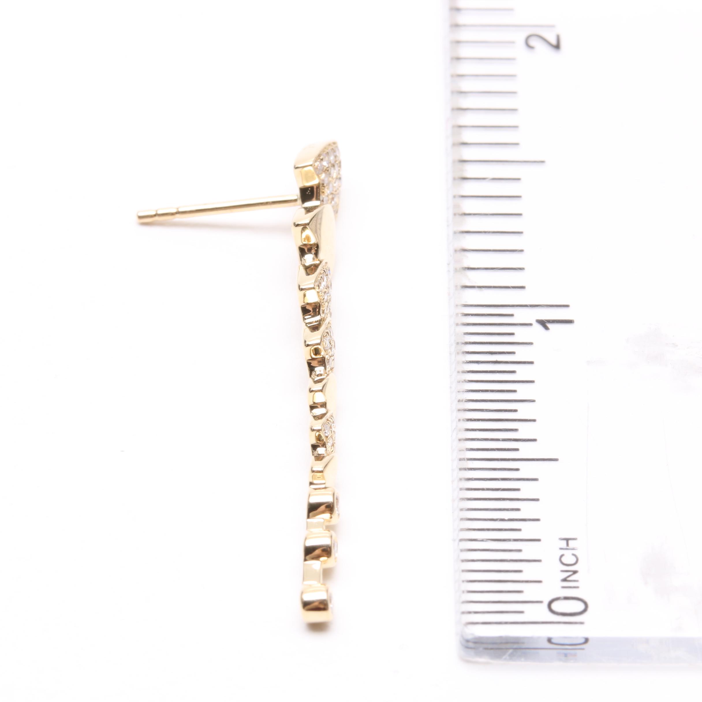 14K Yellow Gold Diamond Earrings