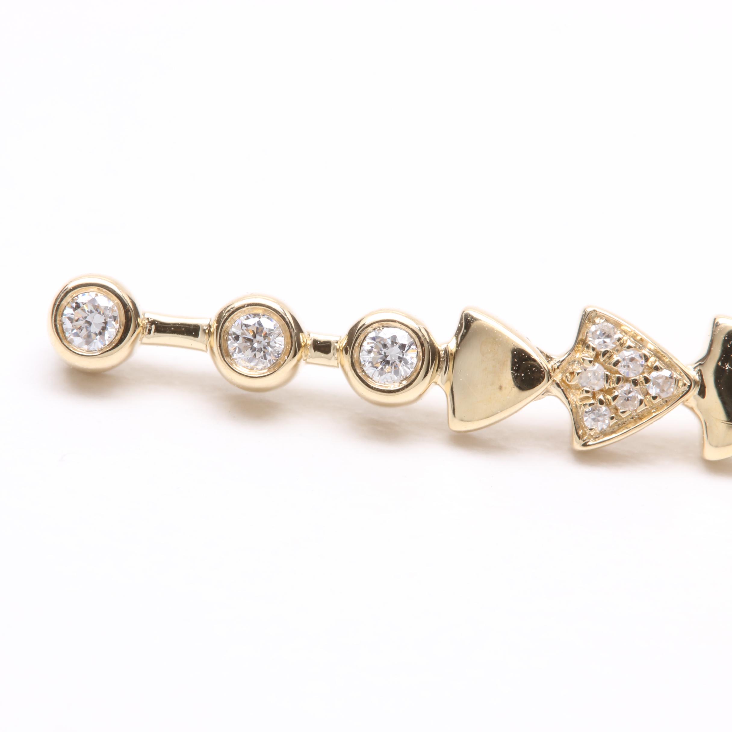 14K Yellow Gold Diamond Earrings