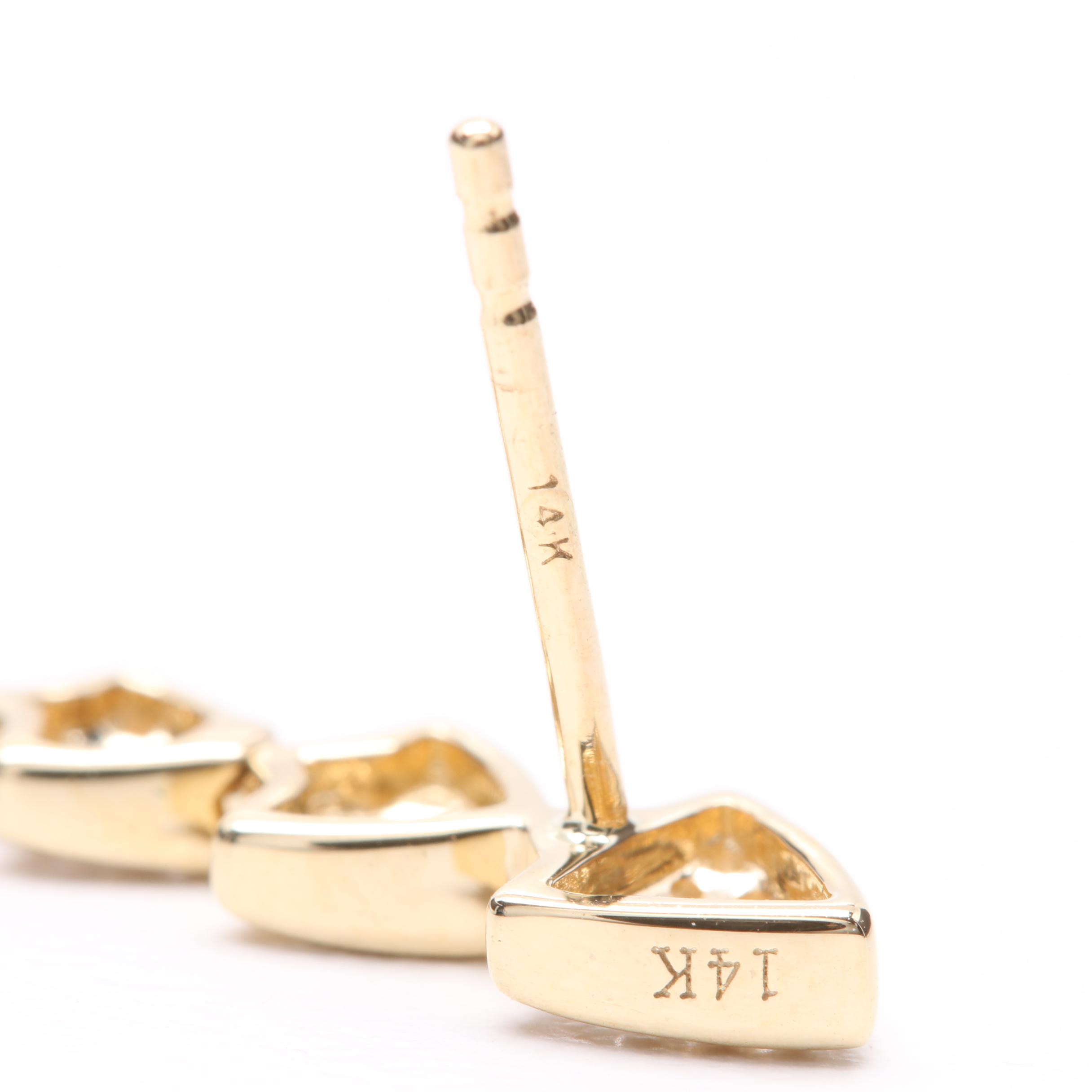 14K Yellow Gold Diamond Earrings