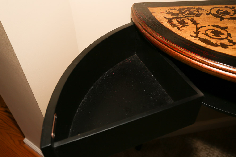 French Provincial Style Painted Demilune Console Table