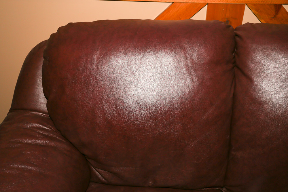 Burgundy Faux Leather Loveseat