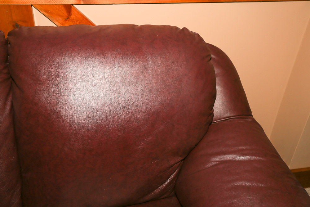 Burgundy Faux Leather Loveseat