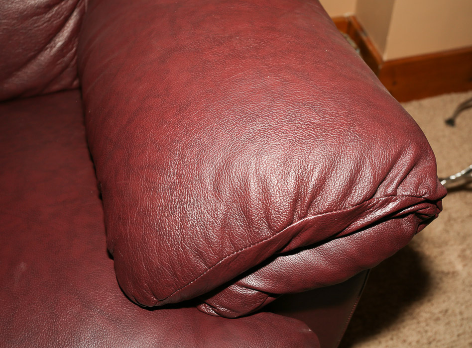 Burgundy Faux Leather Loveseat
