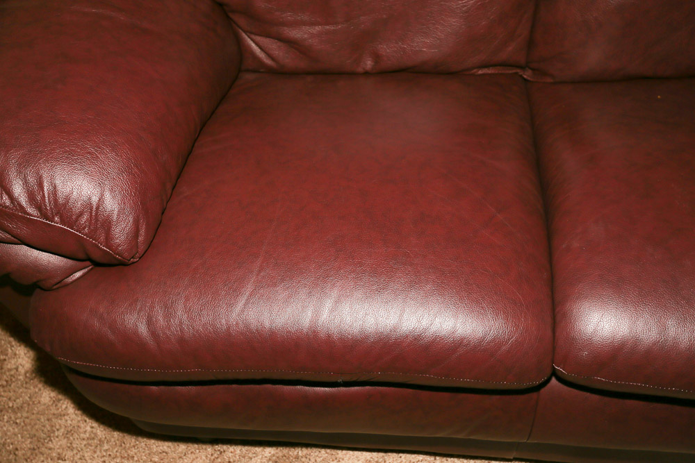 Burgundy Faux Leather Loveseat