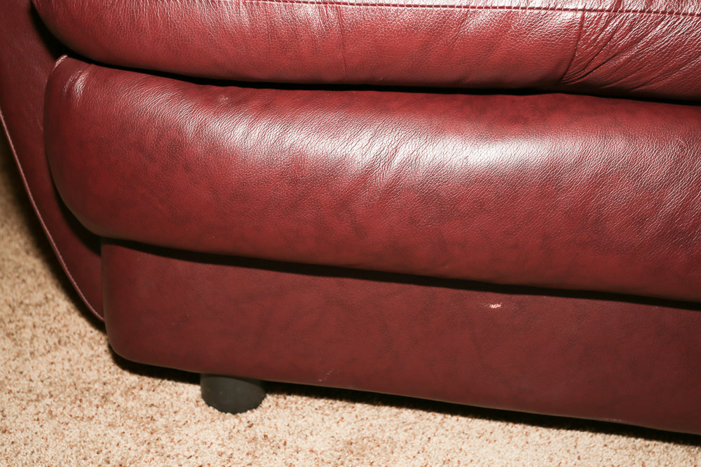 Burgundy Faux Leather Loveseat