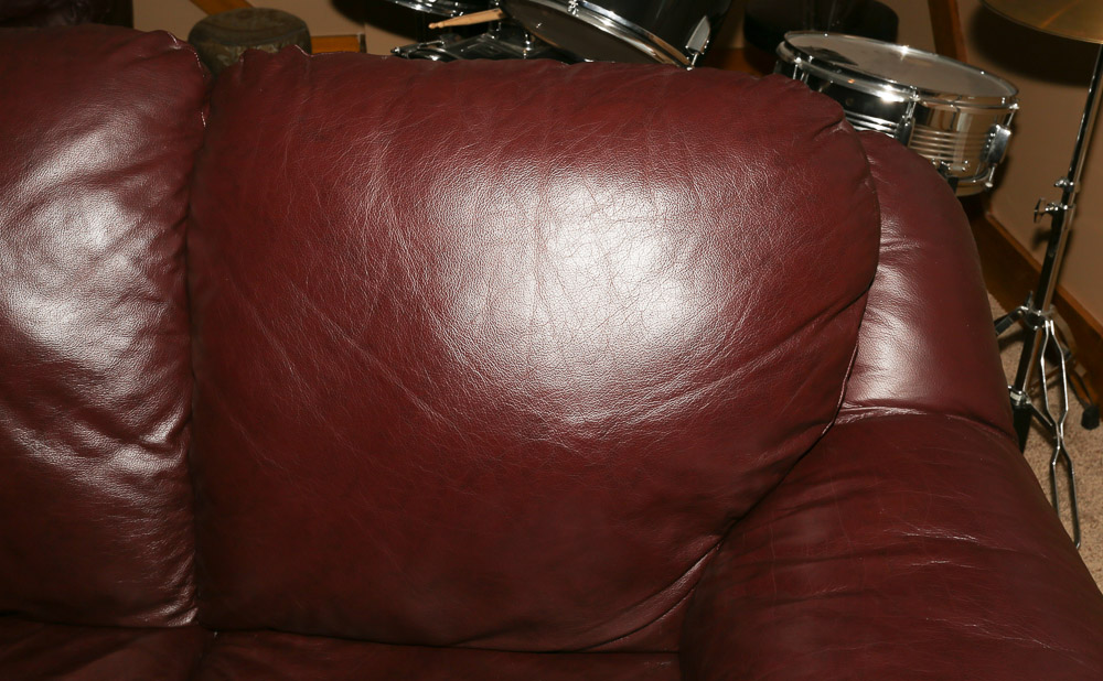 Burgundy Faux Leather Loveseat