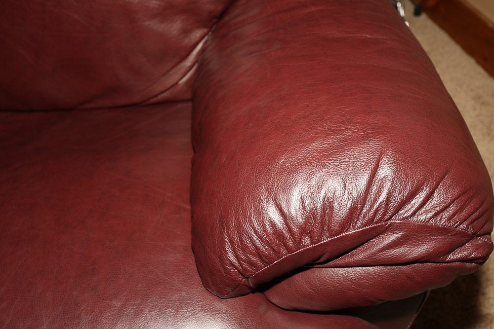 Burgundy Faux Leather Loveseat