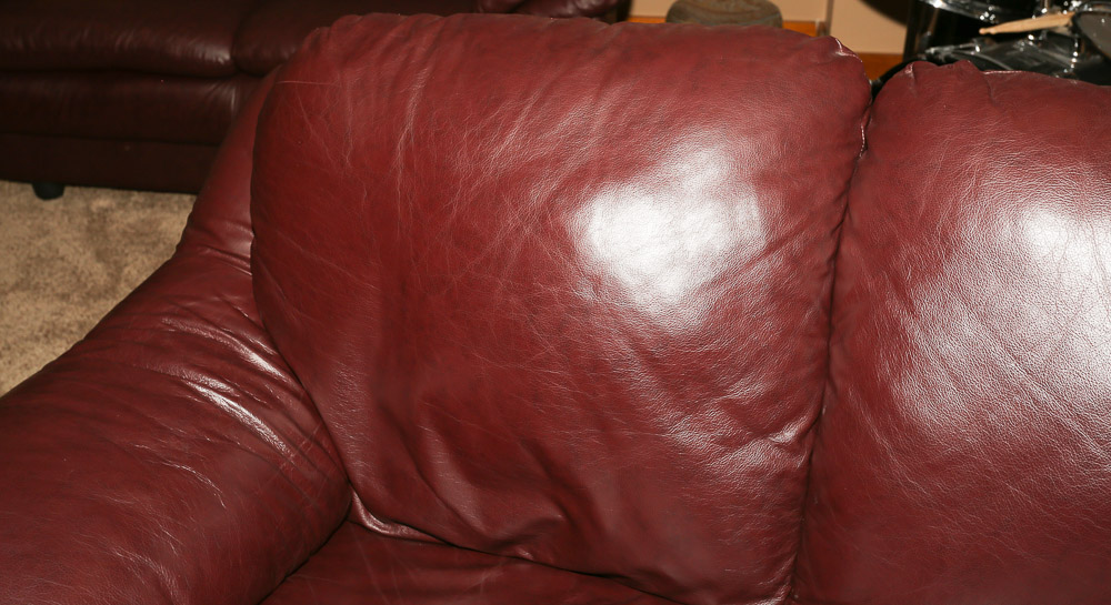 Burgundy Faux Leather Loveseat