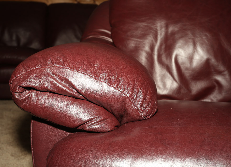 Burgundy Faux Leather Loveseat