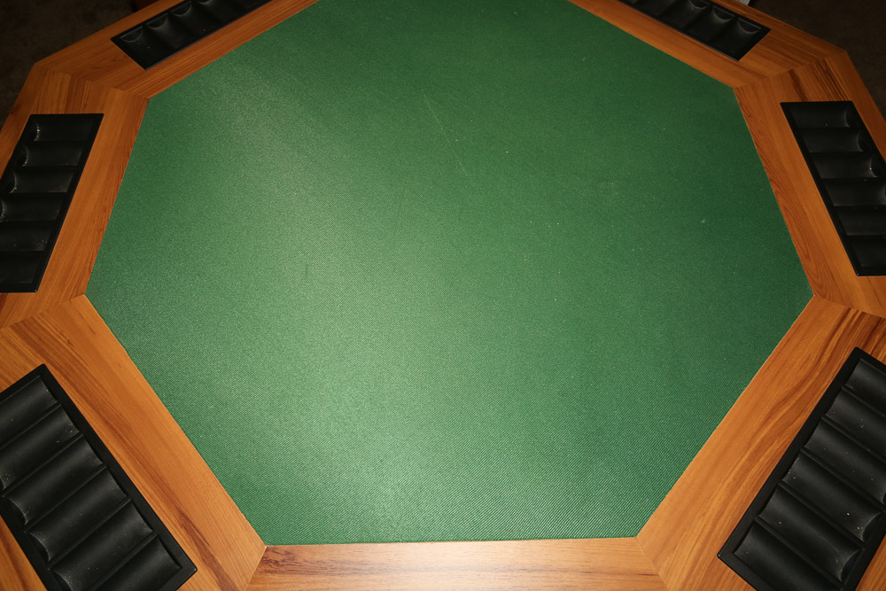 Wood Veneer Poker Table with Poker Chip Sets and Bicycle Playing Cards