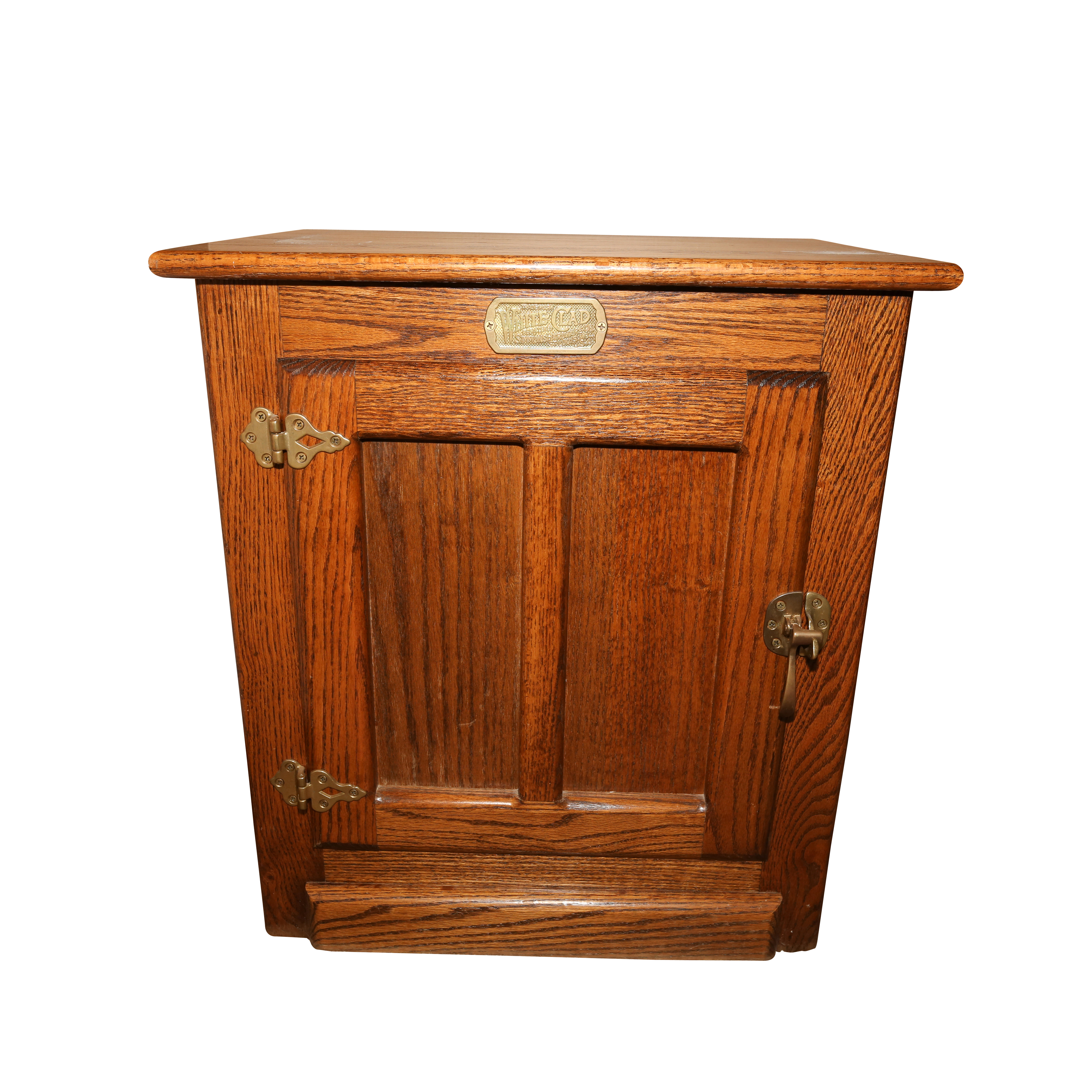 Reproduction Oak Ice Box Cabinet by White Clad