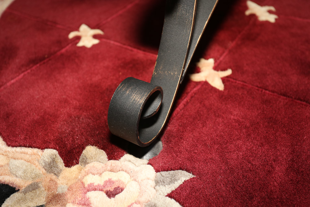 Neoclassical Style Glass Top Coffee Table with Metal Frame