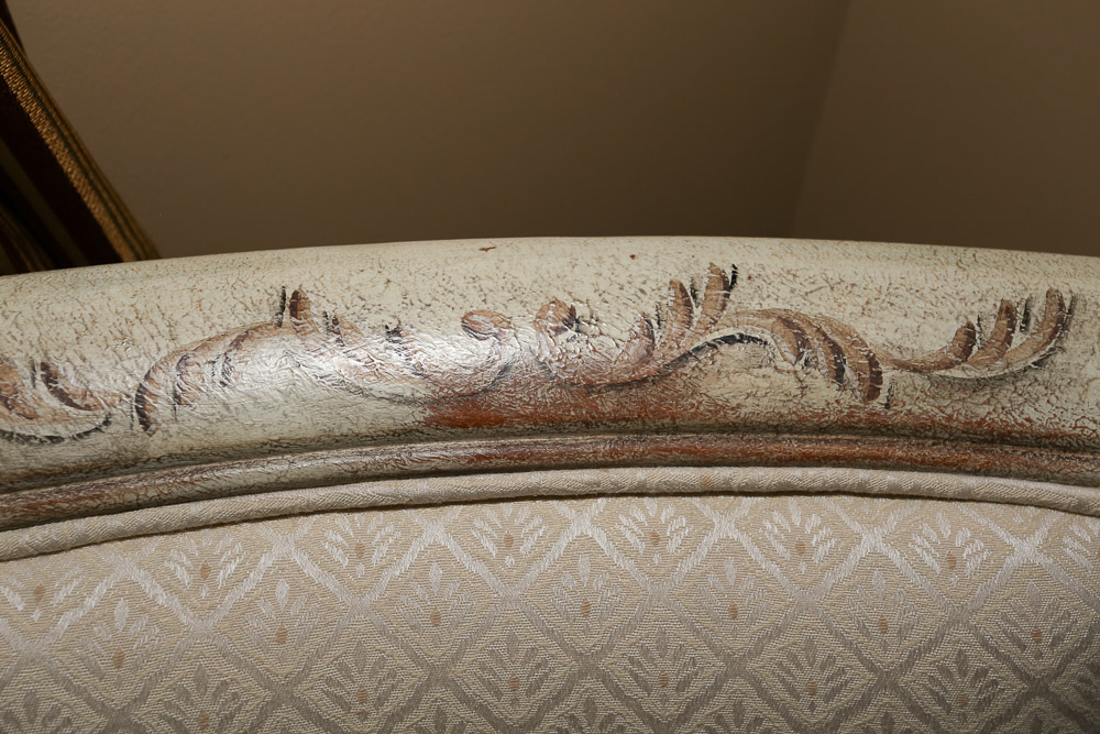 Antiqued Louis XVI Style Armchair Pair