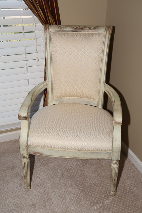 Antiqued Louis XVI Style Armchair Pair