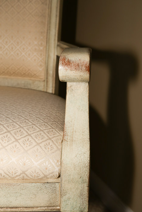 Antiqued Louis XVI Style Armchair Pair