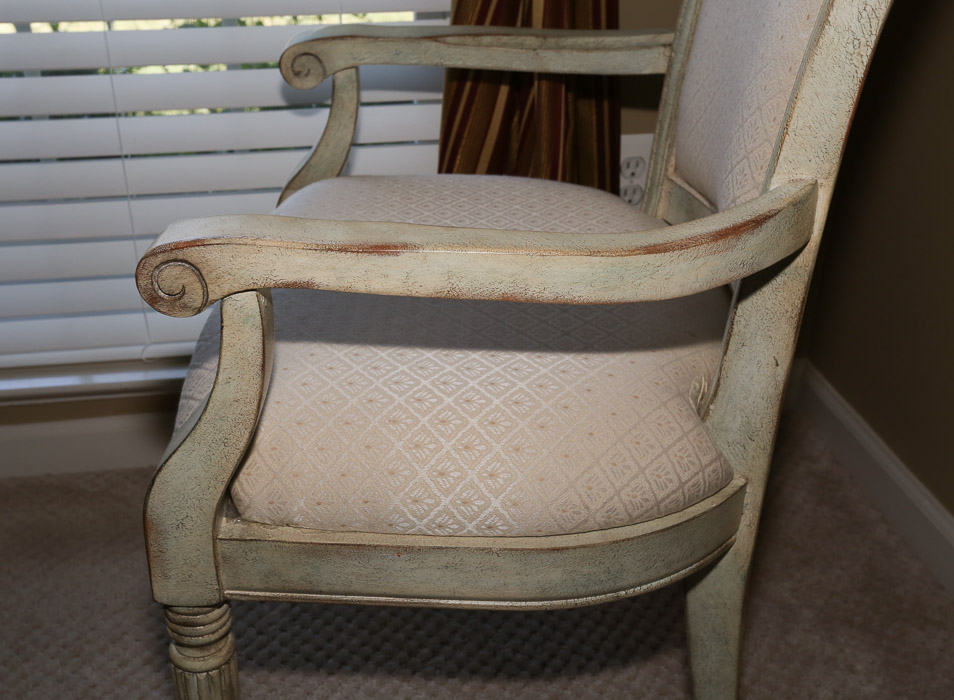 Antiqued Louis XVI Style Armchair Pair
