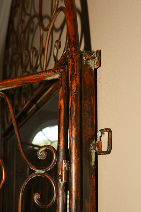 Contemporary Scrolled Metal Shuttered Wall Mirror