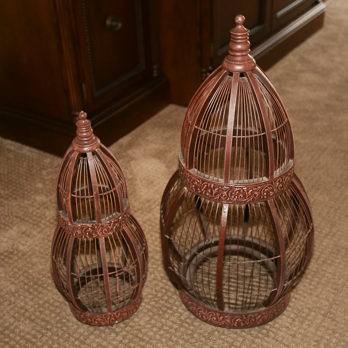 Contemporary Decorative Embossed Metal Birdcages