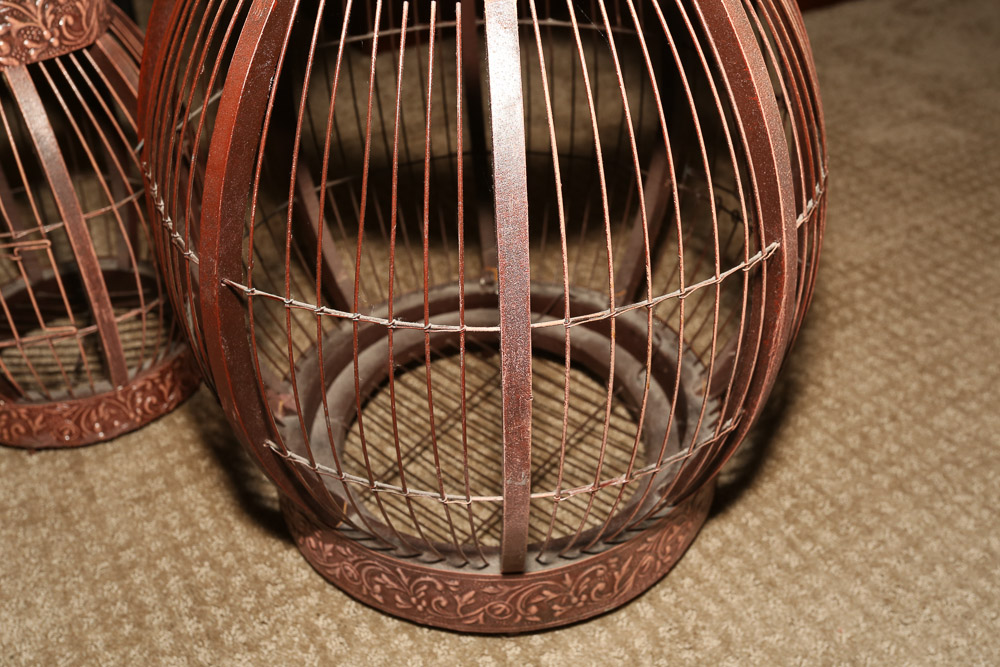 Contemporary Decorative Embossed Metal Birdcages