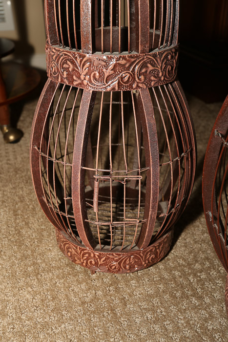 Contemporary Decorative Embossed Metal Birdcages