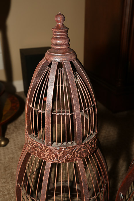 Contemporary Decorative Embossed Metal Birdcages