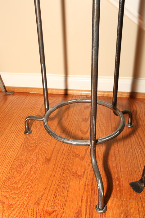 Metal Framed Glass Floor Planters with Christmas Bulb Ornaments