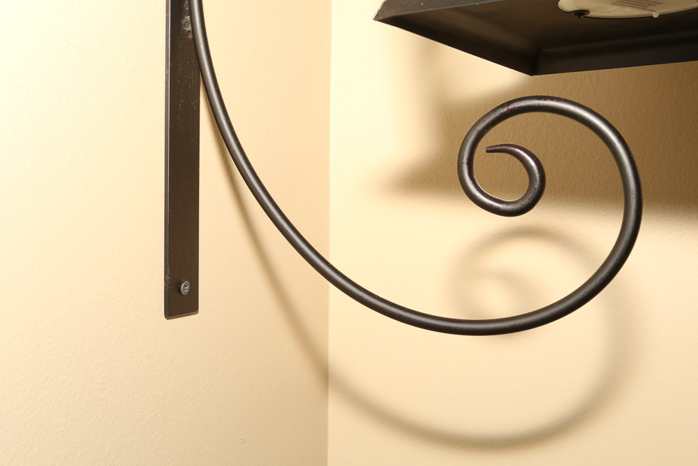 Colonial Style Black Metal Candleholder Wall Lanterns