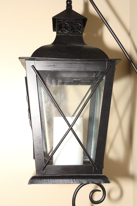 Colonial Style Black Metal Candleholder Wall Lanterns
