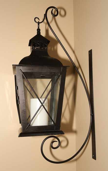 Colonial Style Black Metal Candleholder Wall Lanterns