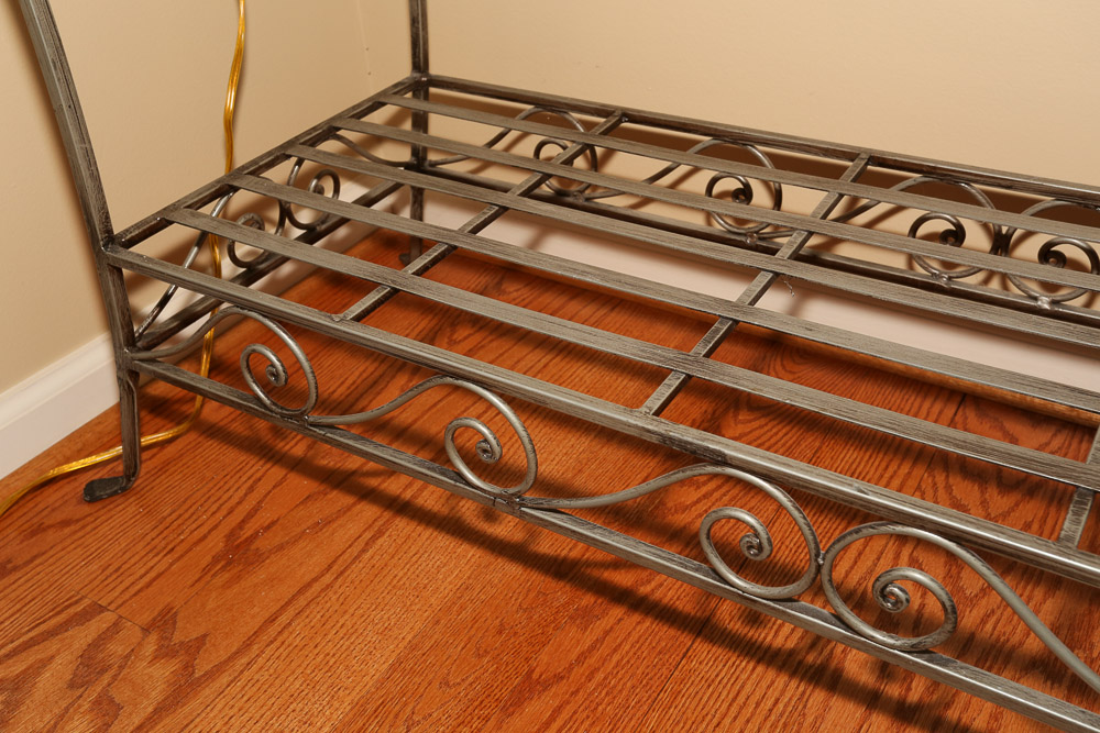 Woven Wood Top Sofa Table