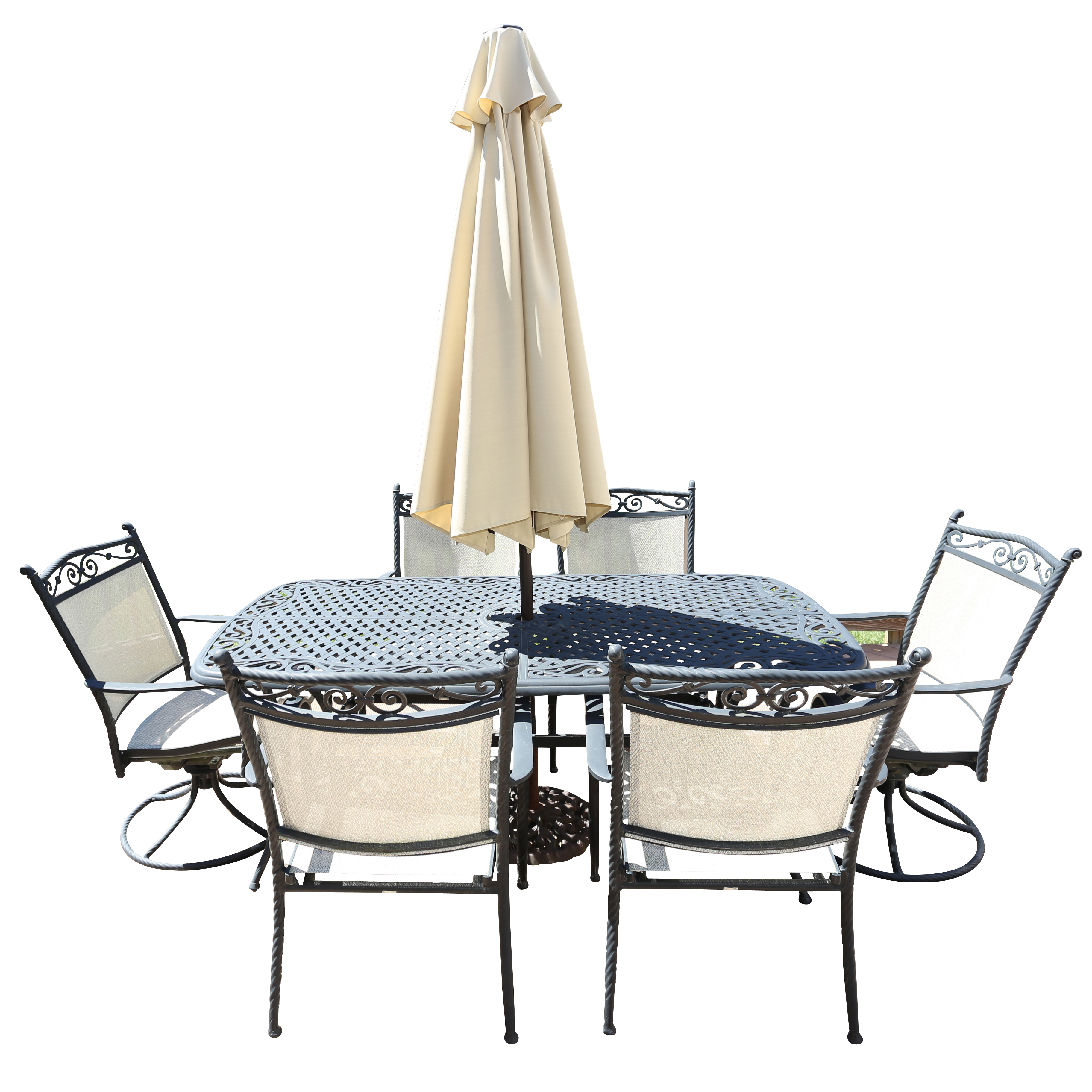 Metal Patio Dining Set with Umbrella