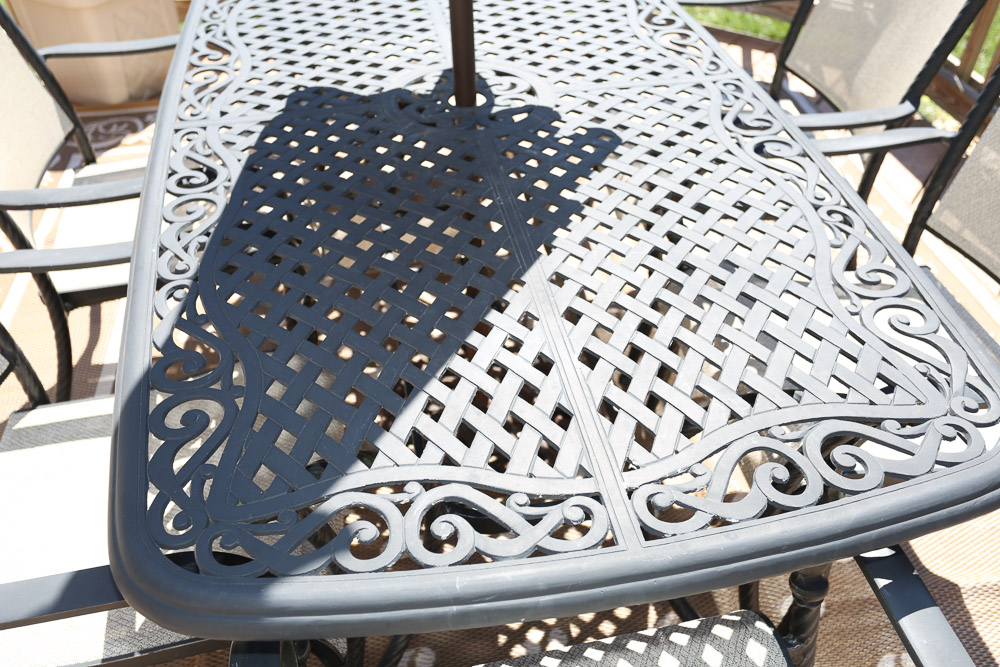 Metal Patio Dining Set with Umbrella